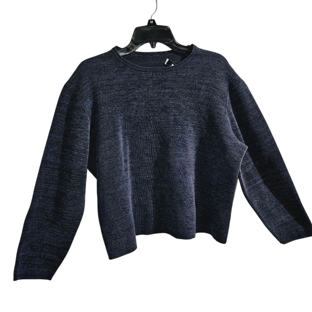 Calibrate Mens Cotton Navy Crew Neck Sweater Long Sleeve Pullover Blue Size M - Picture 2 of 10
